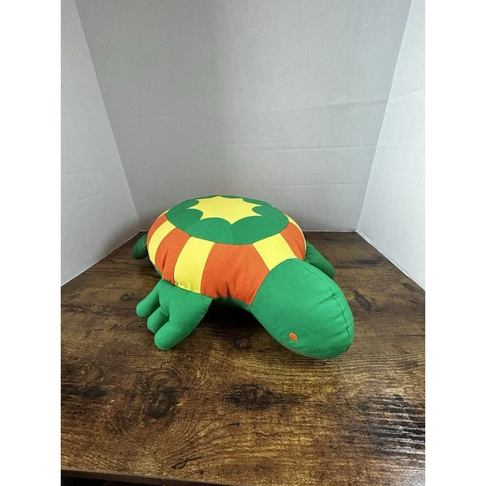 Vintage Pier 1 Imports Turtle Plush Pillow Retired HTF Tropical Decor 17 Inch